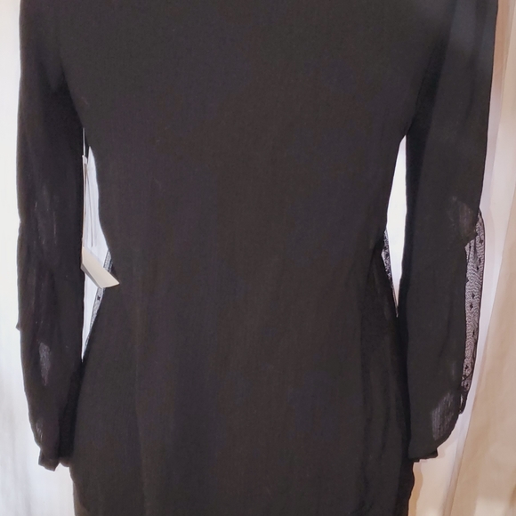 NWT SEXY BLOUSE, BELL SLEEVES, LACE DETAIL, SMALL SOCIETY GIRL - Picture 7 of 11
